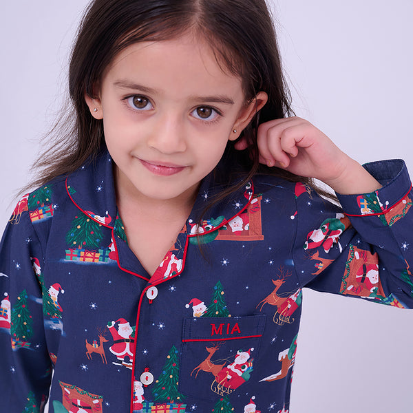 Santa’s Stopover Pajama Set For Kids