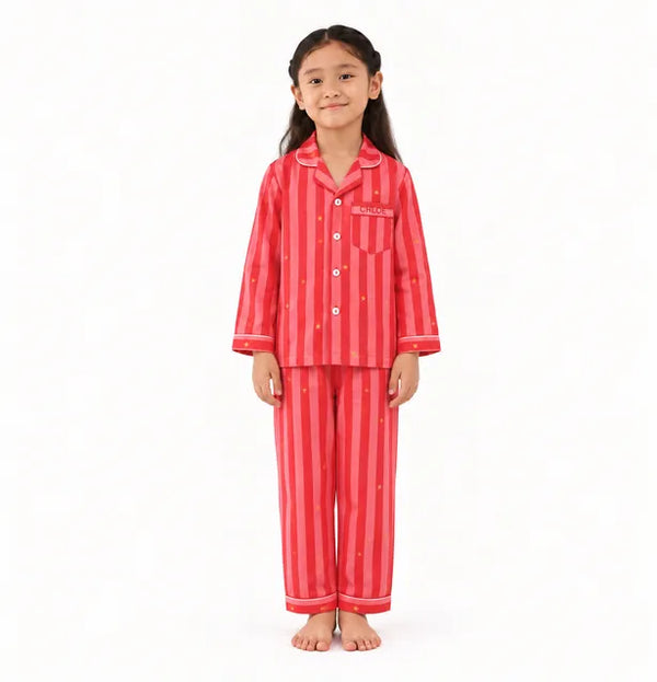 Merry Stripes Pajama Set For Kids