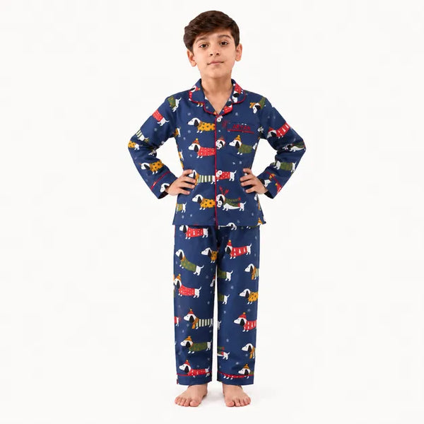 Holiday Puppy Love Pajama Set For Kids
