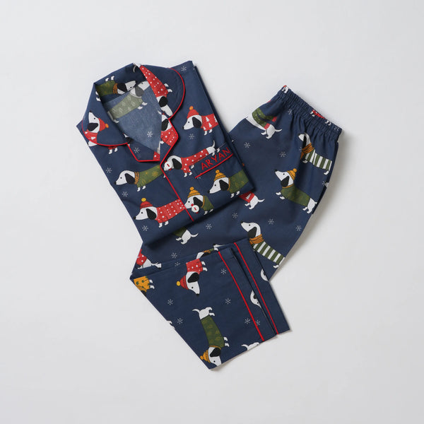 Women Holiday Puppy Love Pajama Set