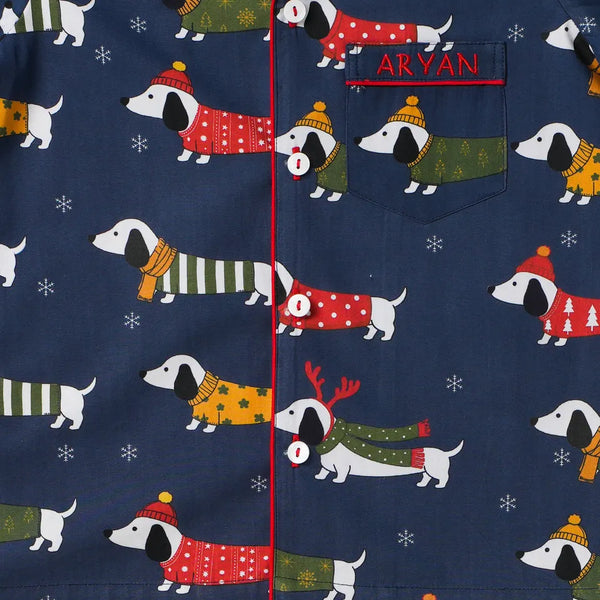 Women Holiday Puppy Love Pajama Set