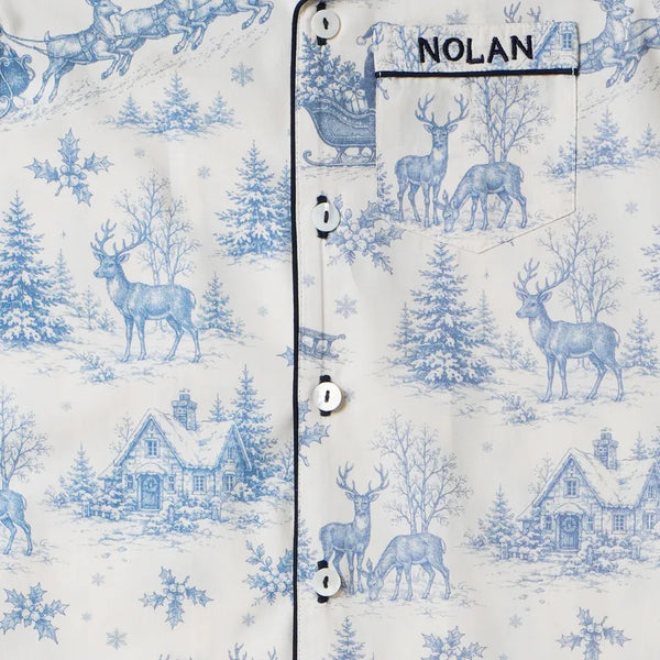 Men Christmas Night Toile Pajama Set