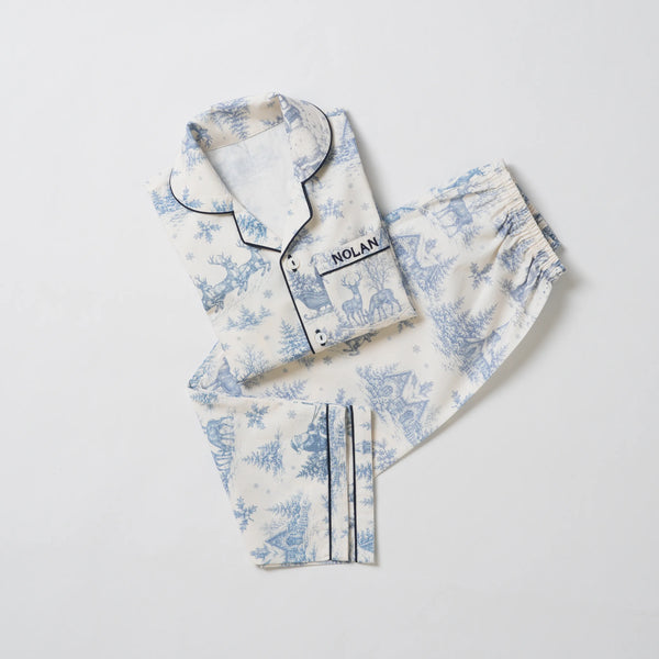 Women Christmas Night Toile Pajama Set