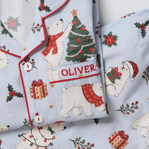 Snowy Bear Pajama Set For Kids