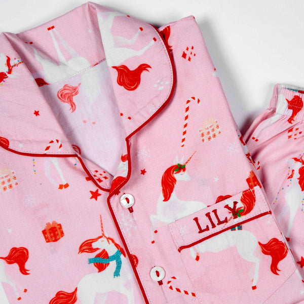 Christmas Unicorn Shorts Set