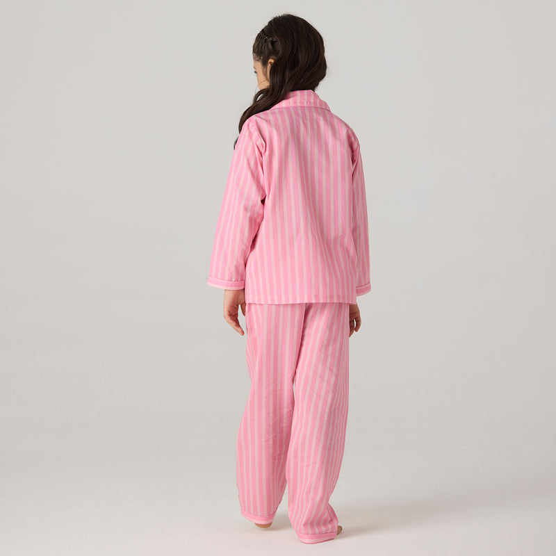 Candy Striped Pima Pajama Set For Kids
