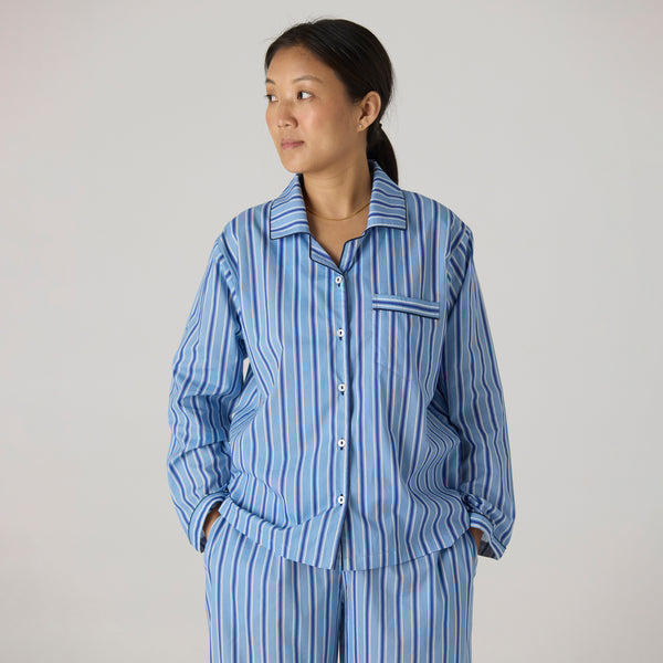 Women Nautical Striped Pima Pajama Set