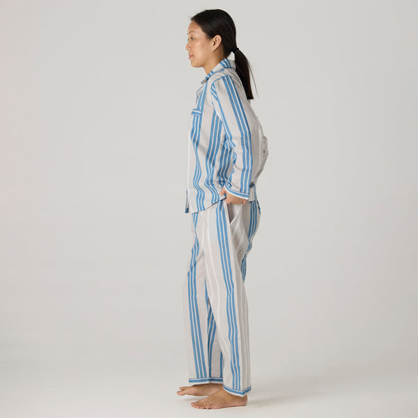 Women Coastal Striped Pima Pajama Set