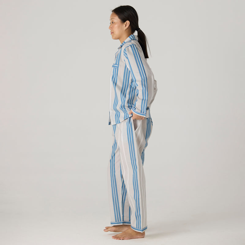 Women Coastal Striped Pima Pajama Set
