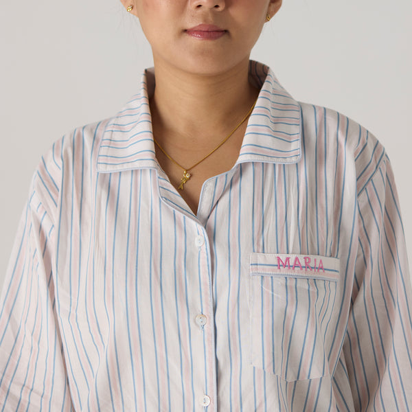 Women Serene Striped Pima Pajama Set