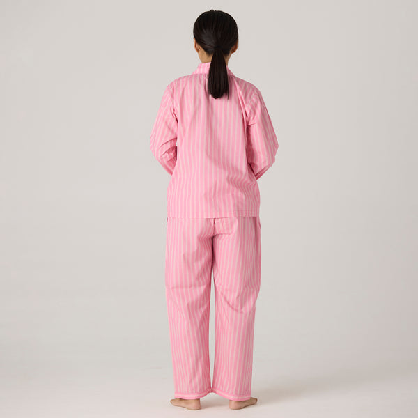 Women Candy Striped Pima Pajama Set