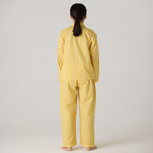 Women Lemon Striped Pima Pajama Set