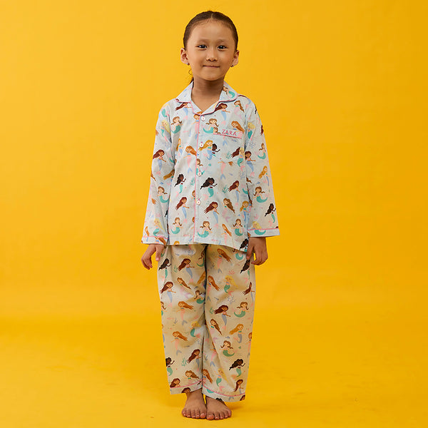 Mermaids Pima Pajama Set For Kids