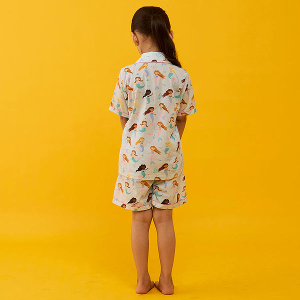 Mermaids Pima Shorts Set For Kids
