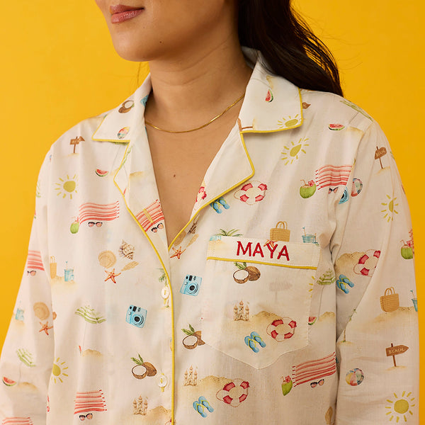 Women Tropical Days Pima Pajama Set