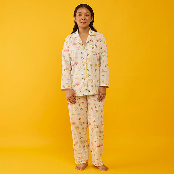 Women Tropical Days Pima Pajama Set