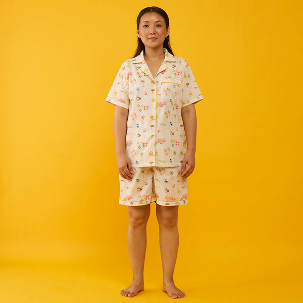 Women Tropical Days Pima Shorts Set