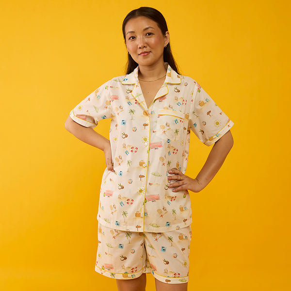Women Tropical Days Pima Shorts Set