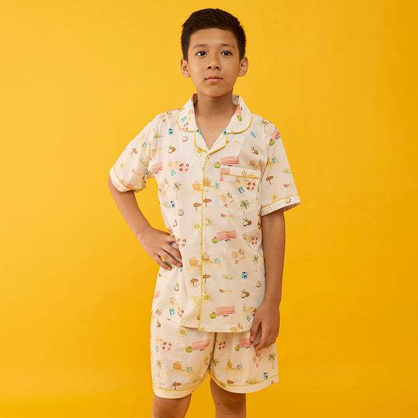 Tropical Days Pima Shorts Set For Kids