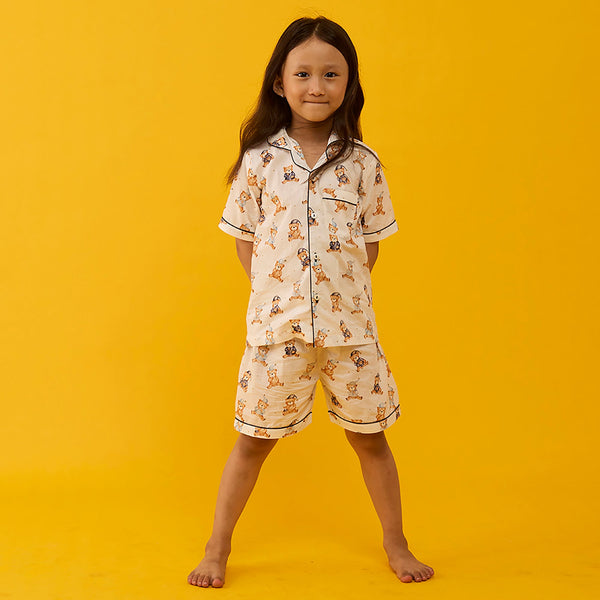Teddy Hugs Pima Shorts Set For Kids