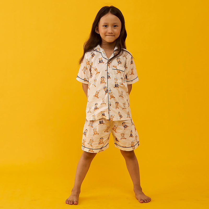 Teddy Hugs Pima Shorts Set For Kids