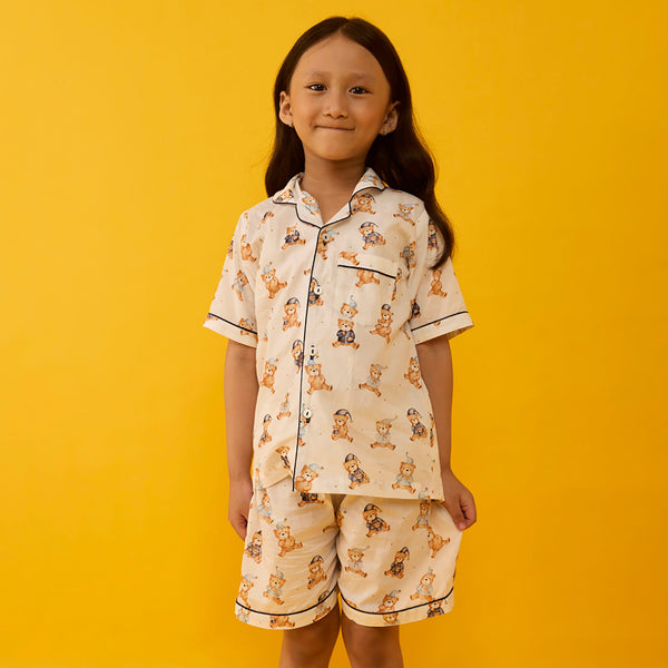 Teddy Hugs Pima Shorts Set For Kids
