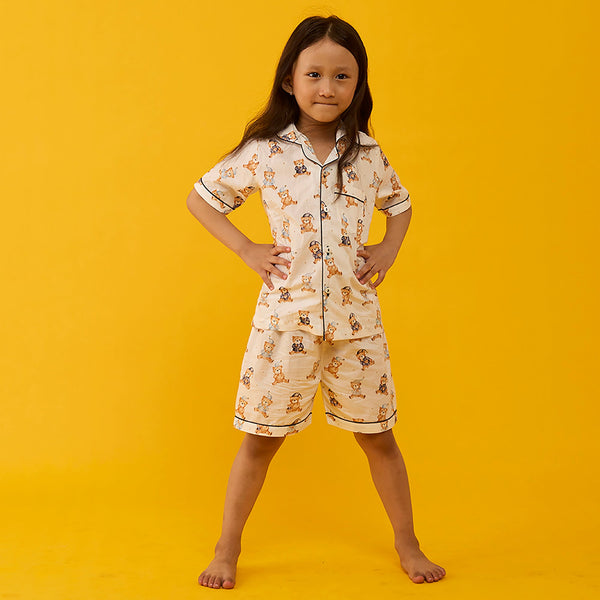 Teddy Hugs Pima Shorts Set For Kids
