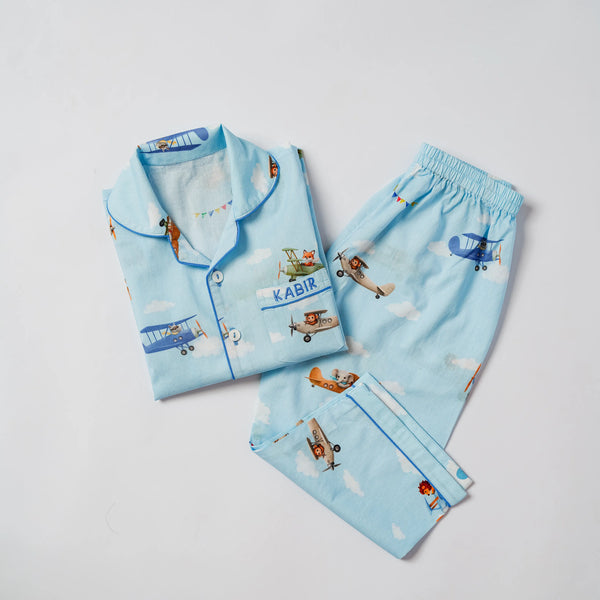 Sky Safari Pima Pajama Set For Kids