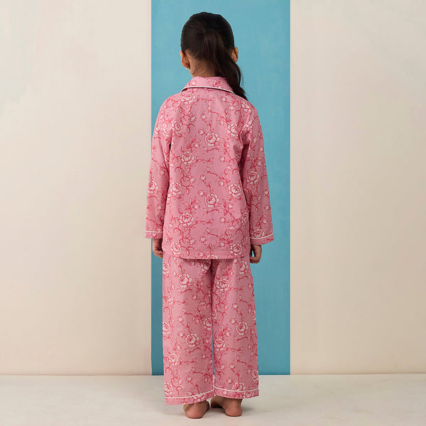 Vintage Blooms (Blush) Pima Pajama Set For Kids
