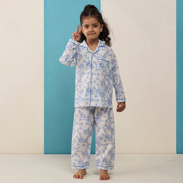 Vintage Blooms Pima Pajama Set For Kids