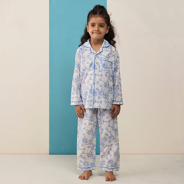 Vintage Blooms Pima Pajama Set For Kids