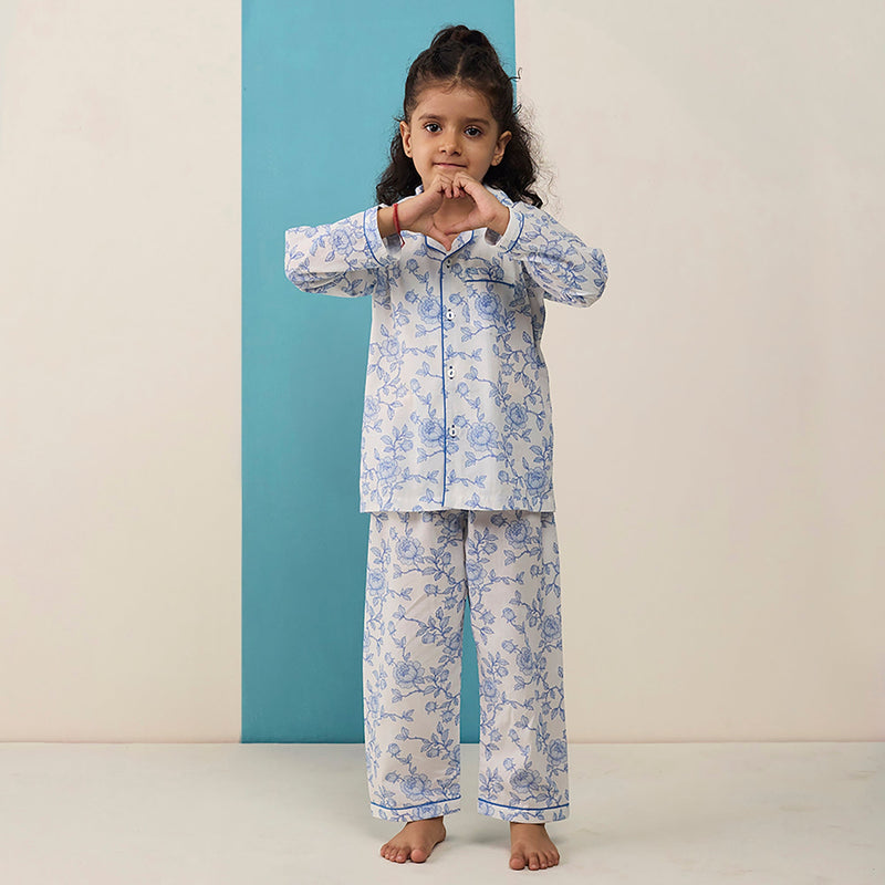 Vintage Blooms Pima Pajama Set For Kids