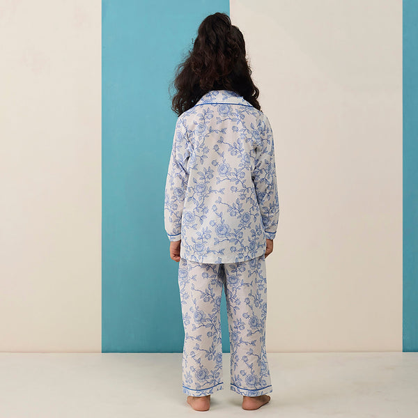 Vintage Blooms Pima Pajama Set For Kids