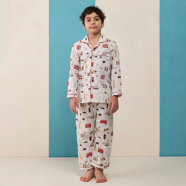 London Dreams Pima Pajama Set For Kids