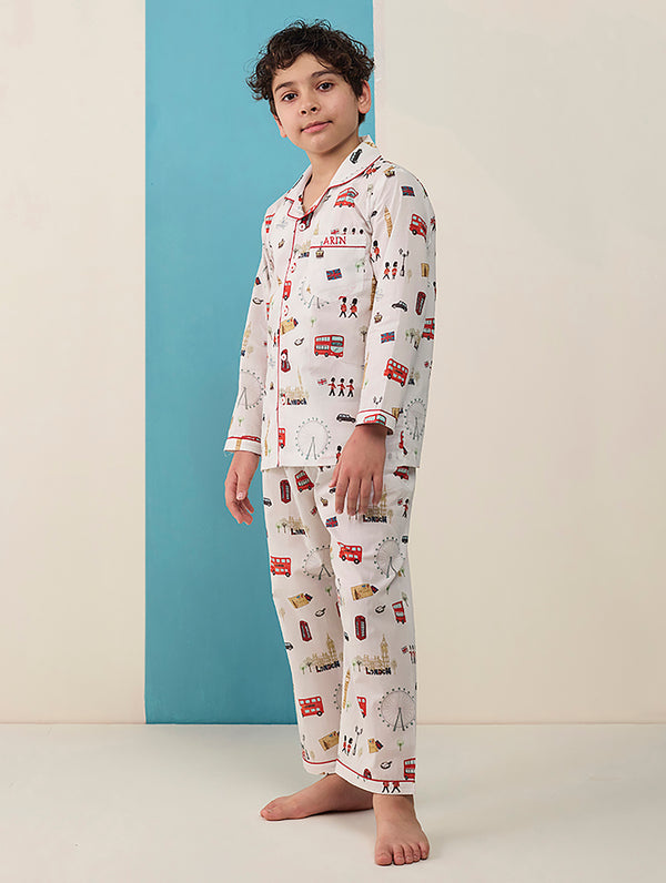 London Dreams Pima Pajama Set For Kids