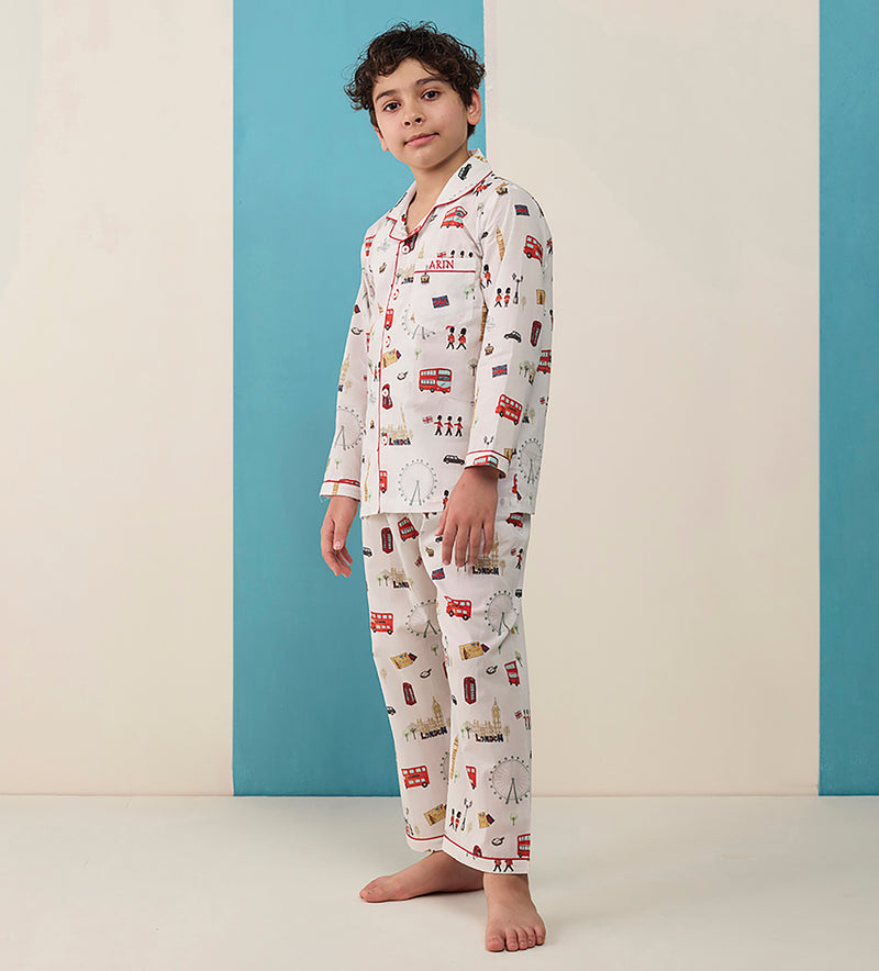 London Dreams Pima Pajama Set For Kids