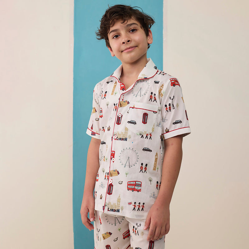 London Dreams Pima Shorts Set For Kids