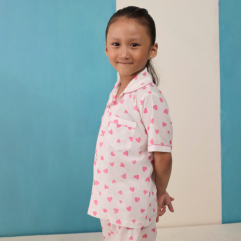 Love Sprinkle Pima Cotton Shorts Set  For Kids
