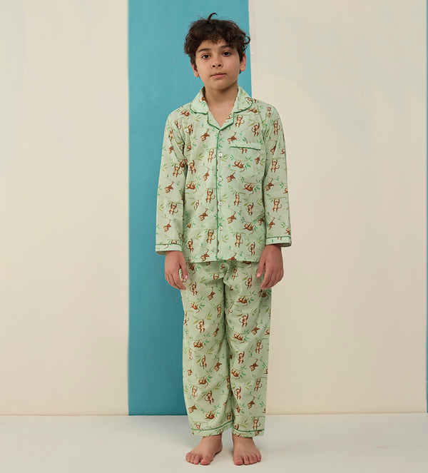 Monkeying Around Pima Pajama Set For Kids
