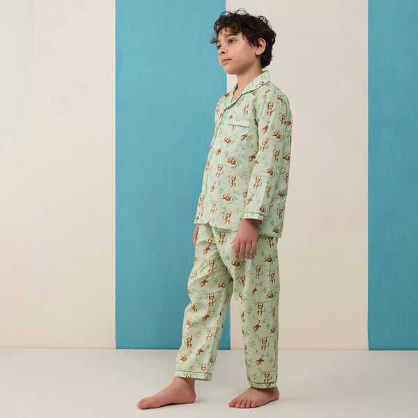 Monkeying Around Pima Pajama Set For Kids