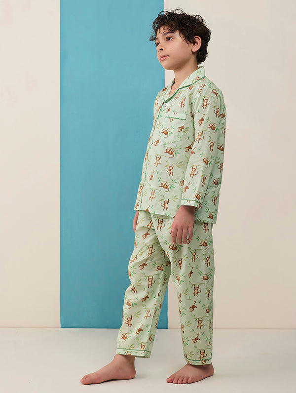 Monkeying Around Pima Pajama Set For Kids