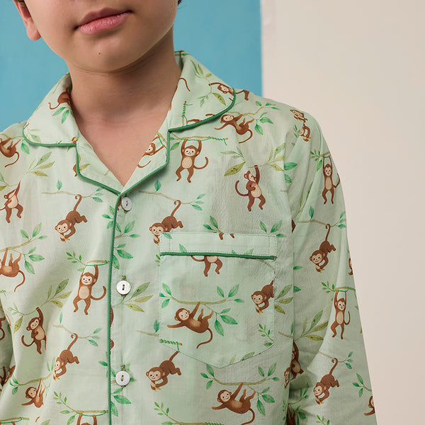 Monkeying Around Pima Pajama Set For Kids