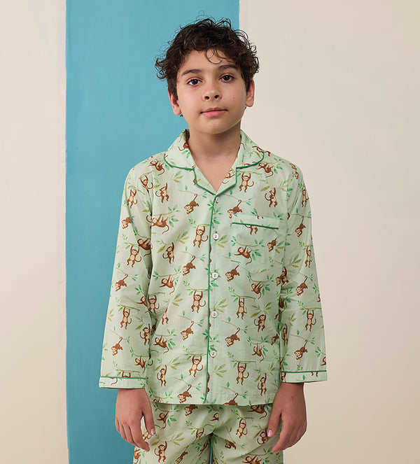 Monkeying Around Pima Pajama Set For Kids
