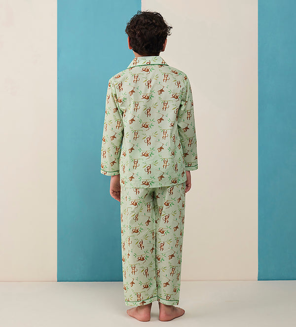Monkeying Around Pima Pajama Set For Kids