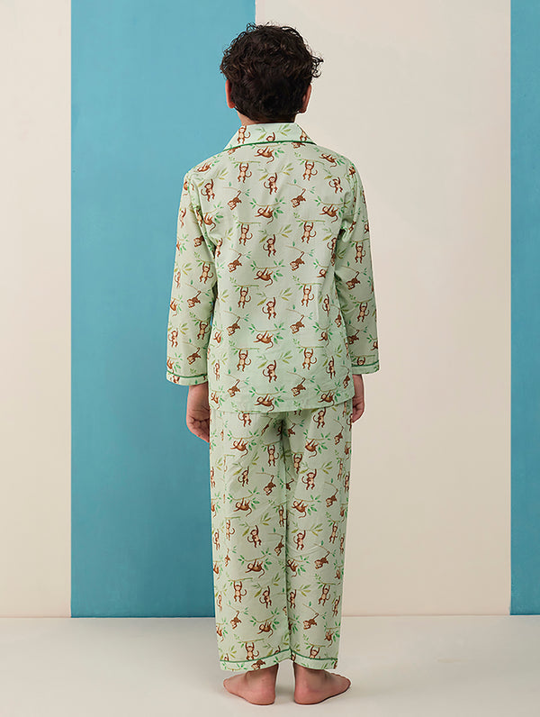 Monkeying Around Pima Pajama Set For Kids