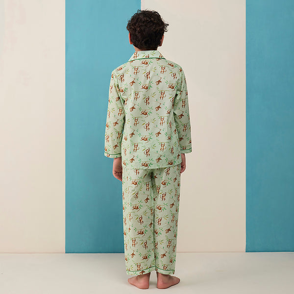 Monkeying Around Pima Pajama Set For Kids