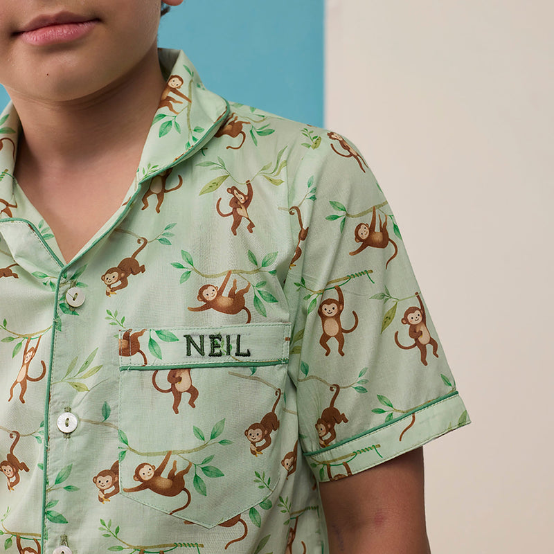 Monkeying Around Pima Shorts Set For Kids