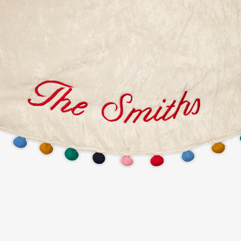 Colorful Pom Pom Tree Skirt - Ivory
