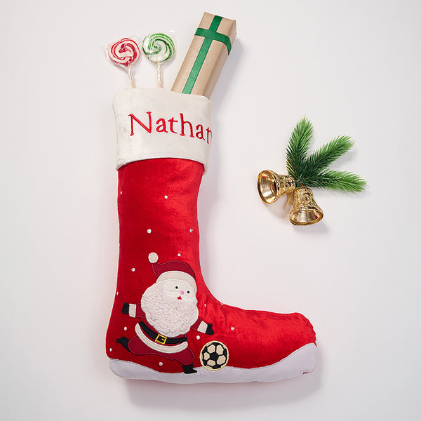 Santa Plays Football Stocking
