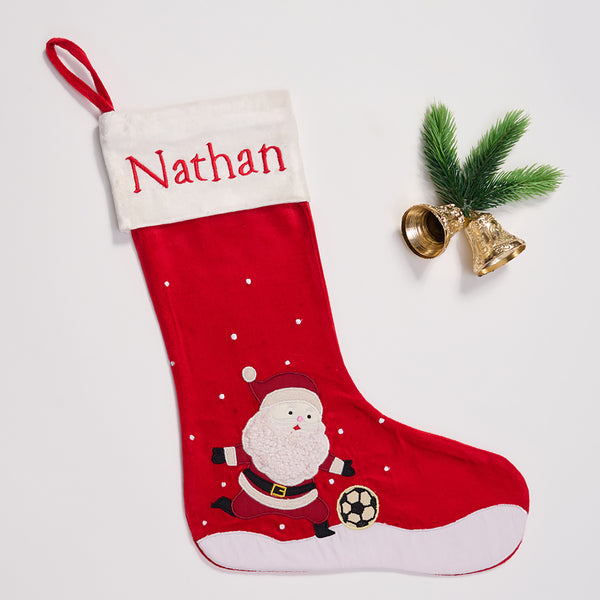 Santa Plays Football Stocking